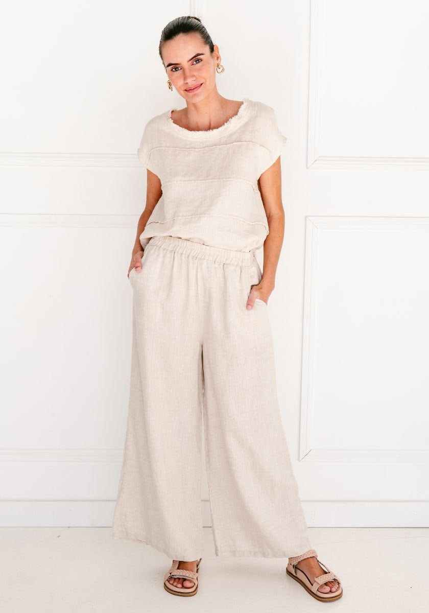 Soul Sparrow Linen Oatmeal Pants